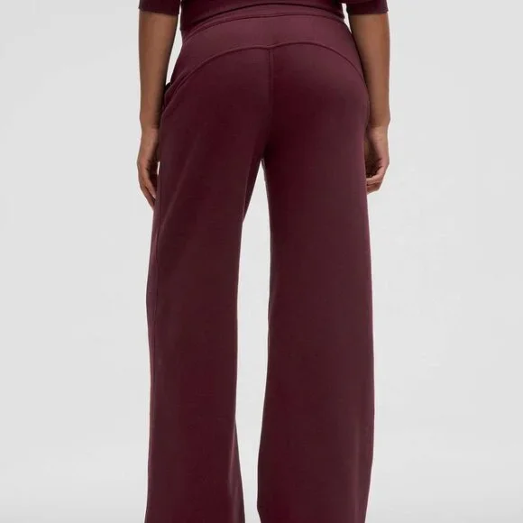 NWT Scuba Mid-Rise Wide-Leg Pant *Regular, Sz S, GARNET - Picture 3 of 8